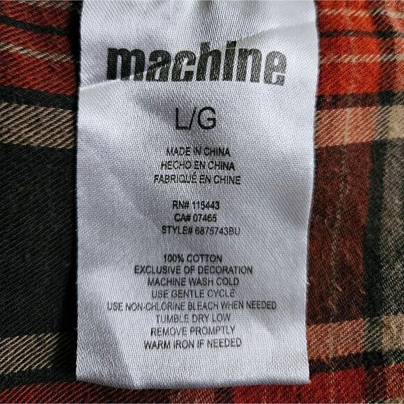 Men's Long sleeved plaid shirt Snap front size L - Picture 5 of 9